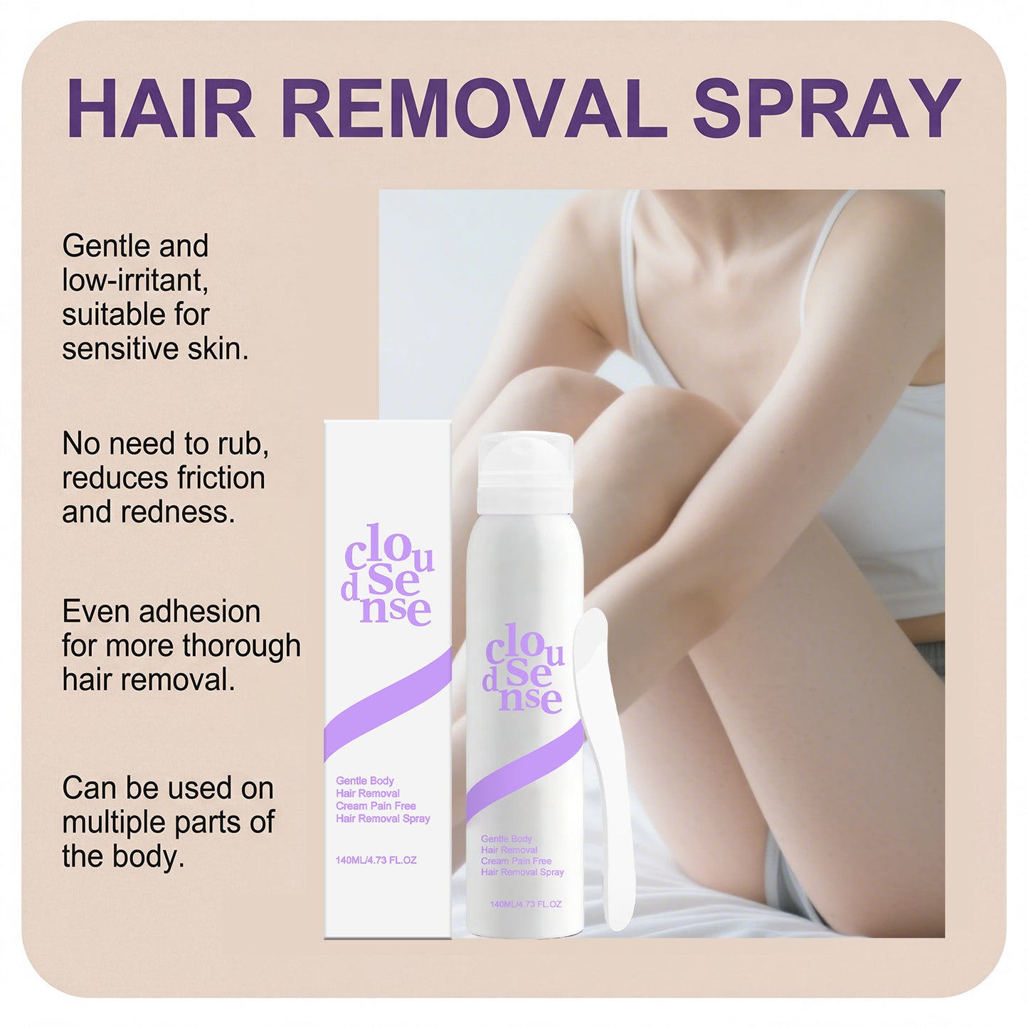 Gentle Hair Removal Spray – Full-Body Care Set